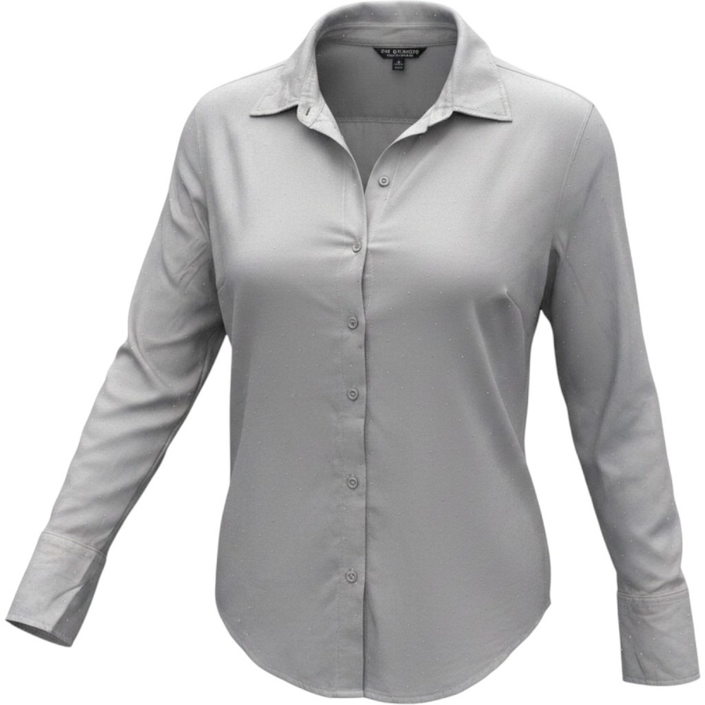 RM Studio x Rebecca Minkoff Grey Studded Button Down Shirt Plus Size 1X A725851